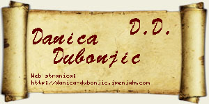 Danica Dubonjić vizit kartica